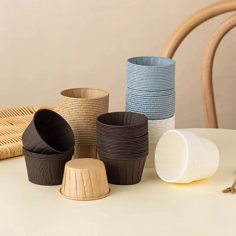 ECO Friendly No-stick Paper Muffin Cup Liners Customized Design Paper Baking Mold Muffin Cups Edges Rolled