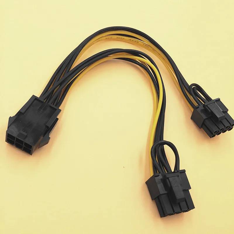 CPU 6 Pin To 8 pin Graphics Video Card PCI Express Power Splitter Cable 6Pin Female Double 8Pin Male