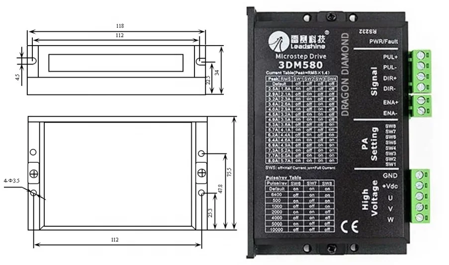 Low Price Substitute Leadshine 86Cme45 Split 2 Phase Closed Loop Motor Nema 23 Motor Driver Kit 86Cme85 86Cme120+Cl86 Controller
