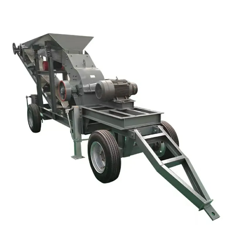 2024 New PE400*600 hammer crusher for crushing rock pebble gold ore, mobile hammer crusher for sale