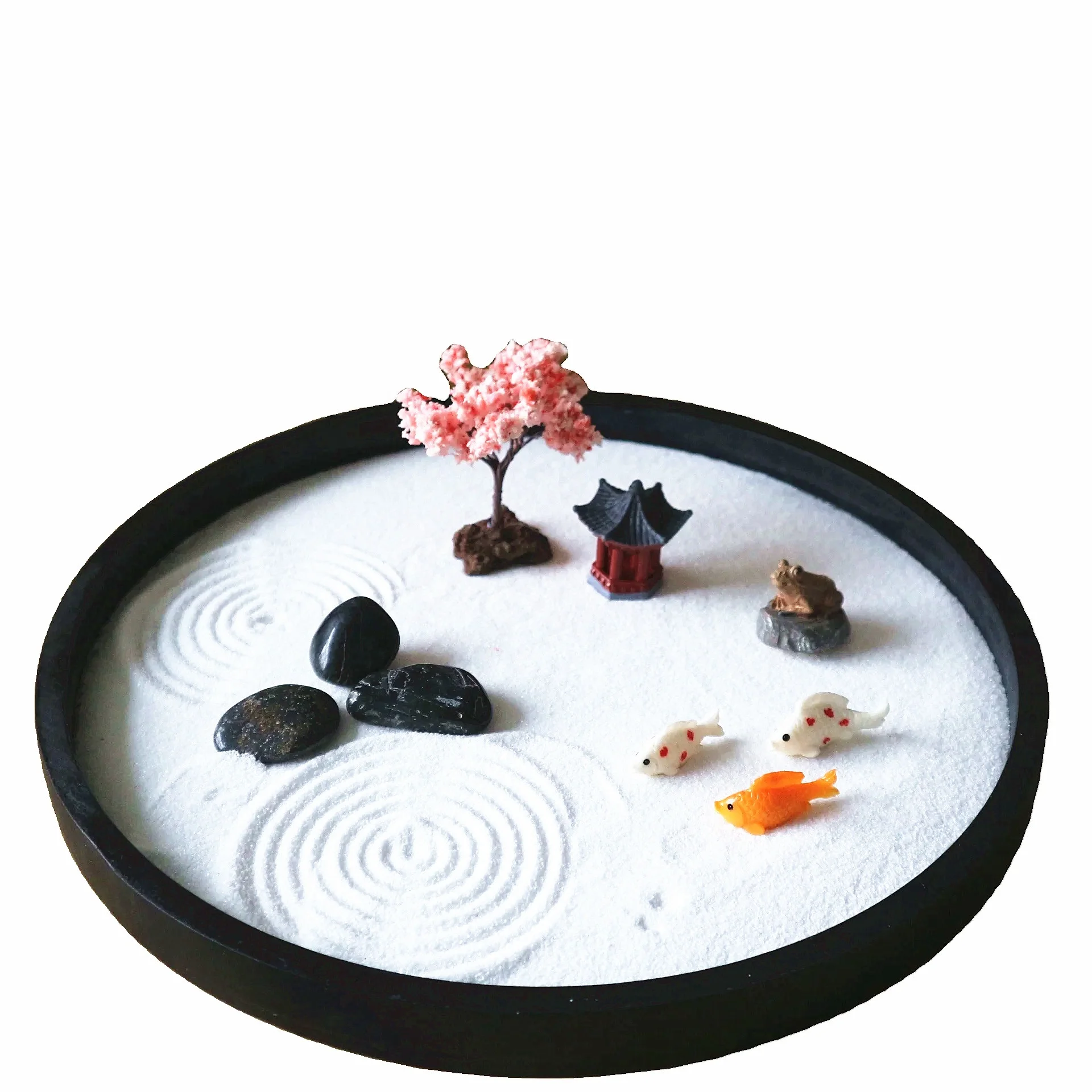 Japanese Zen Garden Desk Accessory Set Mini Home Decor with Sand Artificial Bonsai Tree Rocks Rakes for Room Use