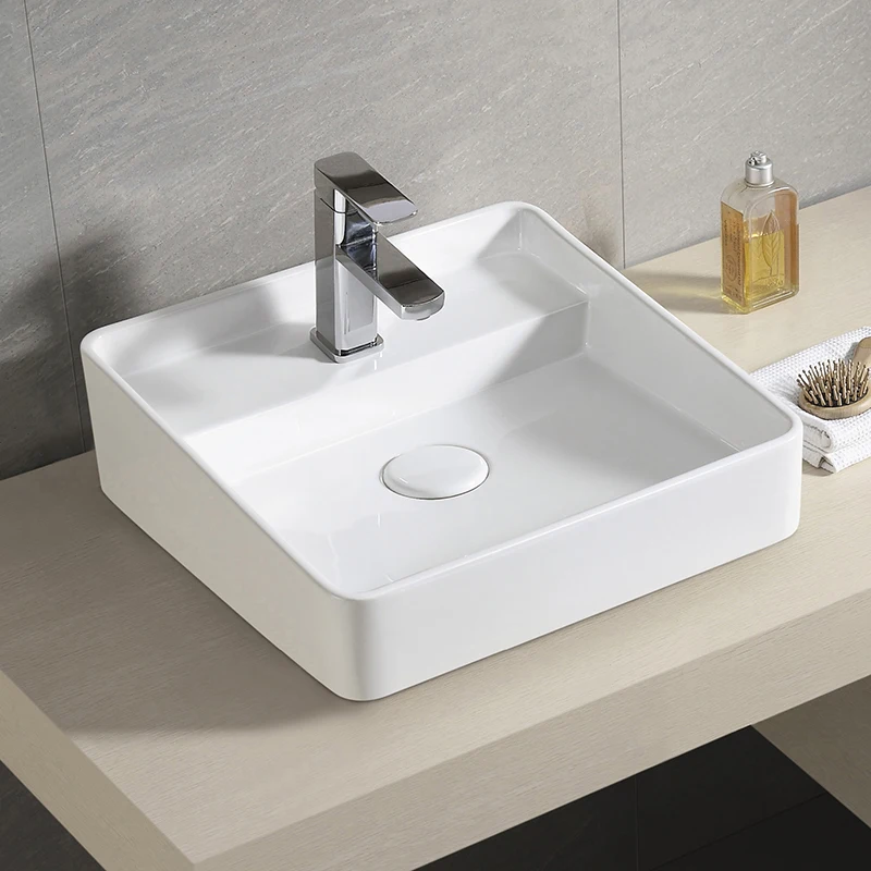 Yuson YS28514 Slim Edge White Ceramic Above Counter Mounting  Washbasin hand washing bathroom products sinks