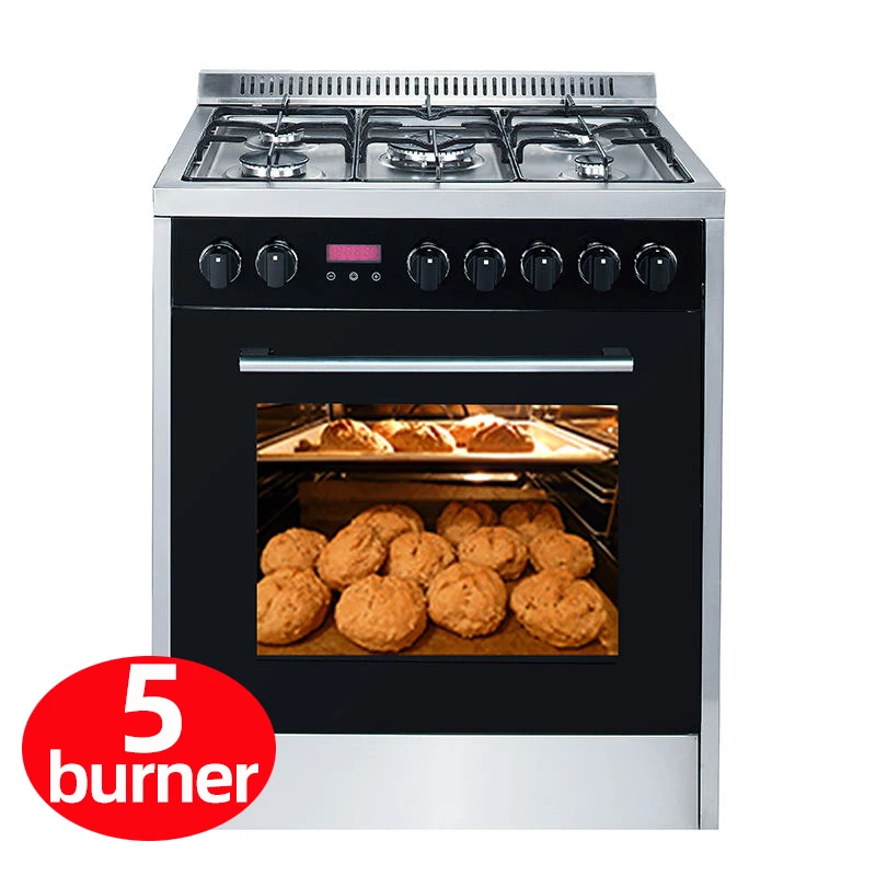 2024 Hot Selling ETL approval Domestic Integrated Kitchen Oven Large capacity 120L Free Standing Ovens with 5 burner gas stove