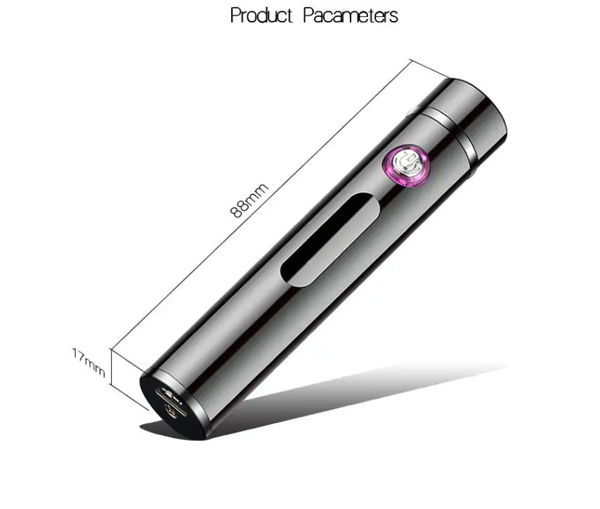 Windproof Kitchen Lighter Rechargeable Dual Arc Lighter USB Electric Lighter