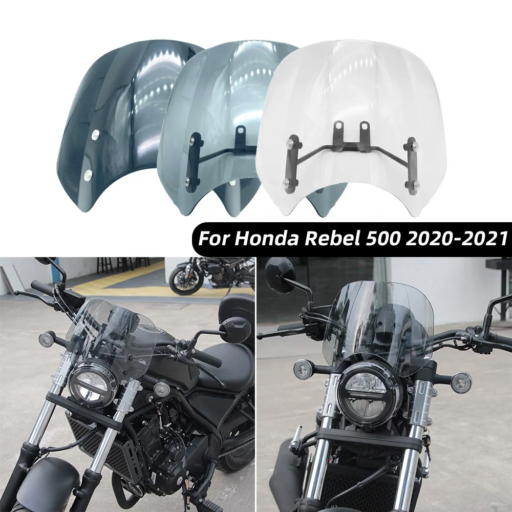 REALZION Motorcycle Parts Wholesale Screen Windshield Windscreen For Honda Rebel CMX500 CMX300 2020-2021
