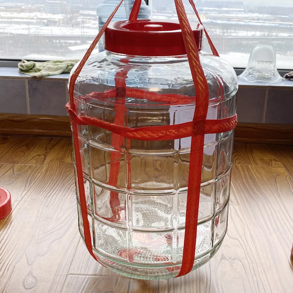 28L  empty big glass tank for vegetable and fruit  Fermentation pot with clear glass material  food storage jars bulk sale