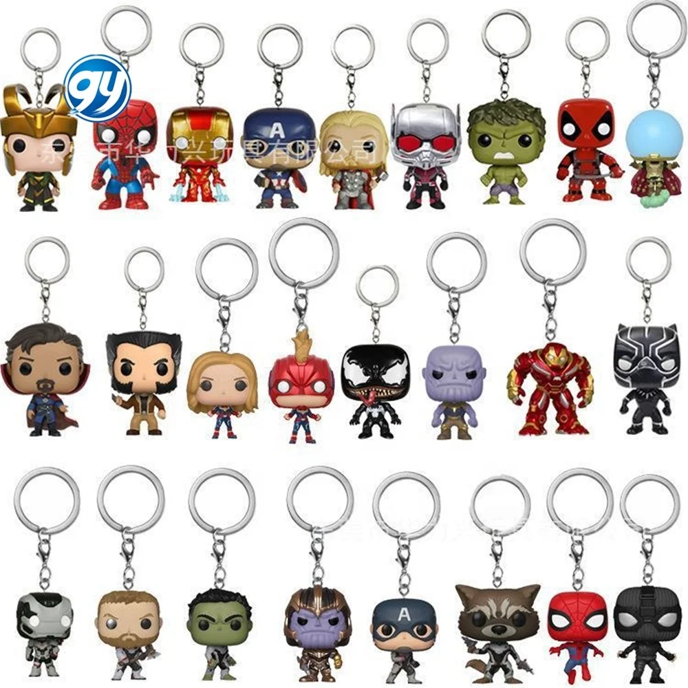 GY Action Figure PVC Toys 4Cm Ring Accessories Handmade Fashion Model Collection Marvels Keychain Other Key Chains