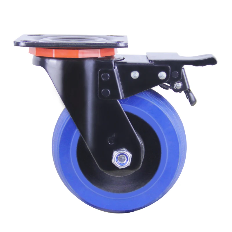 Heavy duty castor wheel Cast iron core rubber 300kg silent wheels