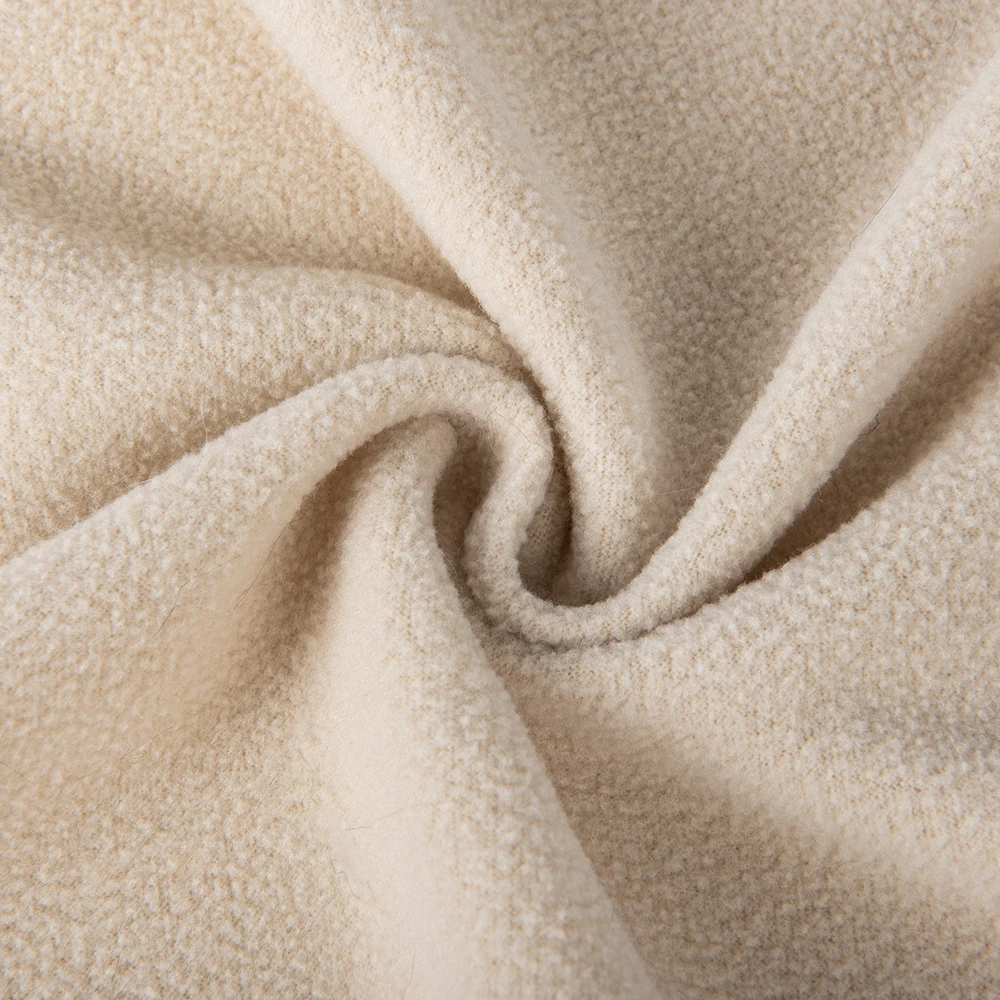 100%Polyester Two Side Brushed one side Anti Pilling Fabric 250GSM Plain Dye Knitted Polar Fleece Winter Coat Fabric