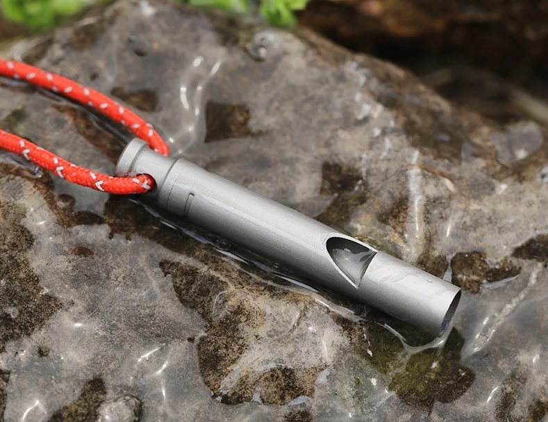 Whistles with Lanyard Titanium