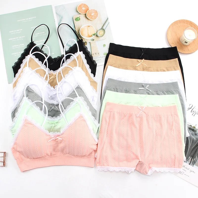 Wholesale Lady Fashion High Quality Sexy Seamless Lace Seamless Bra And Underpantsd Set lingerie set