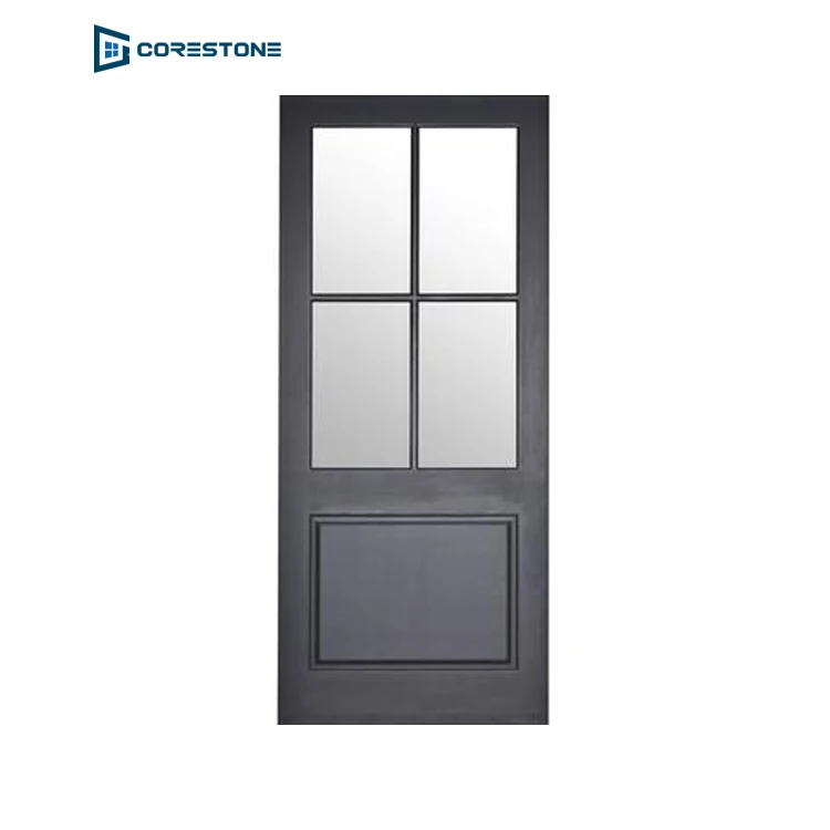 China manufacturer design wood door with glazed glass front doors for houses shaker interior door