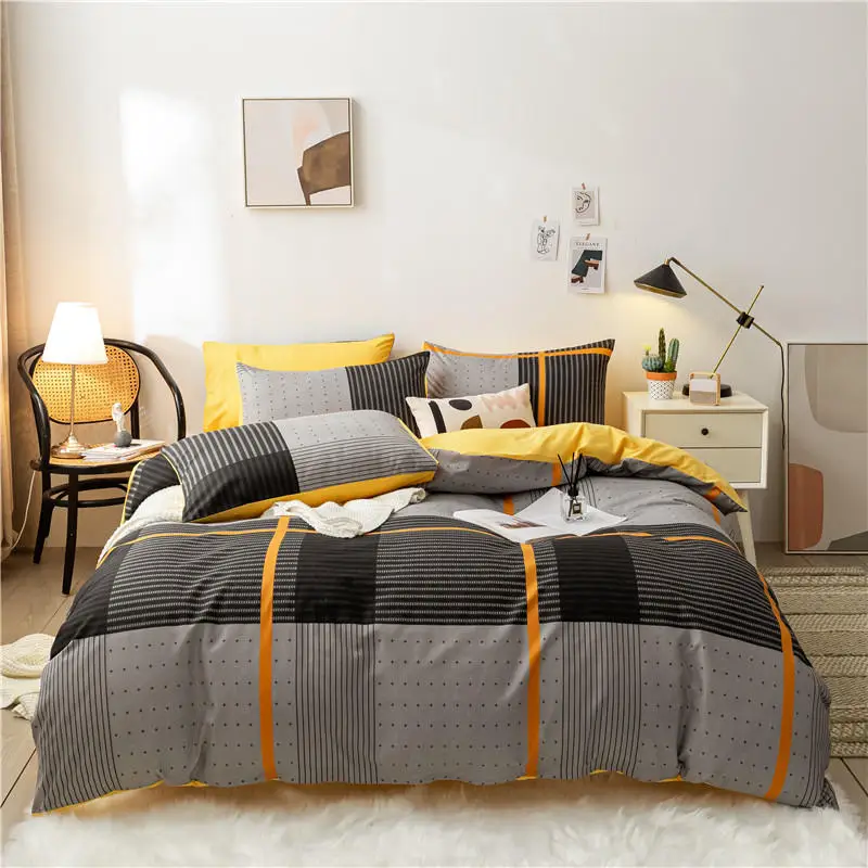 Single Queen King Size Solid Color Comforter Bedding Set Quilt Cover Set With Bed Linens
