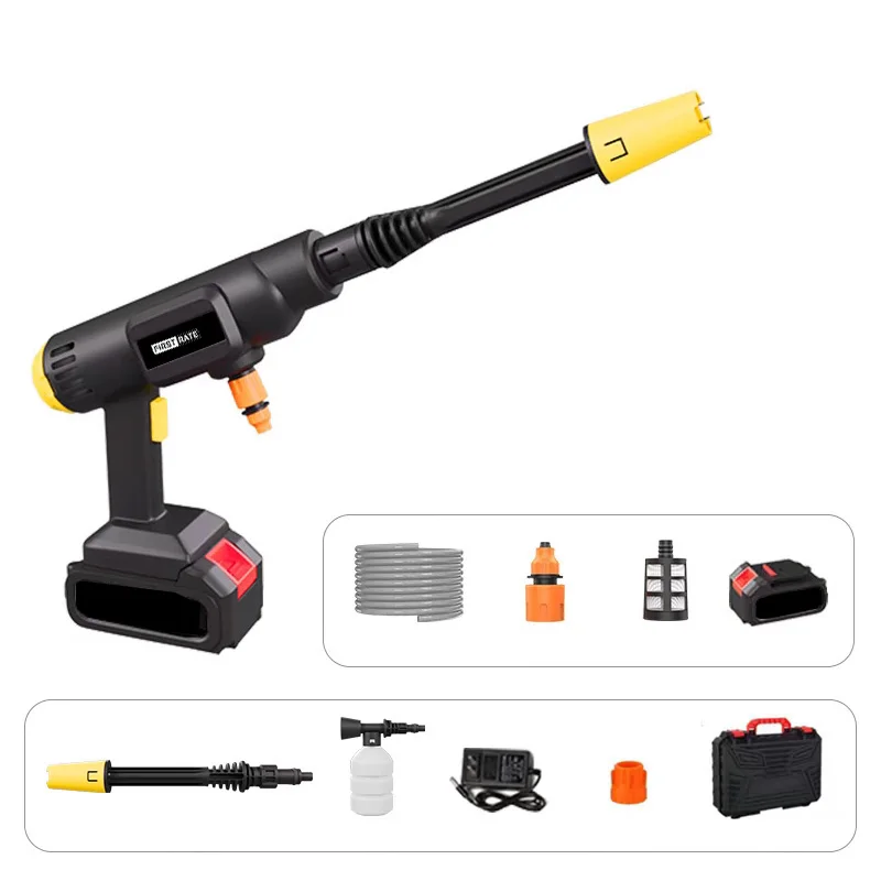 Electric portable mini wireless high pressure car cleaner washing washer gun