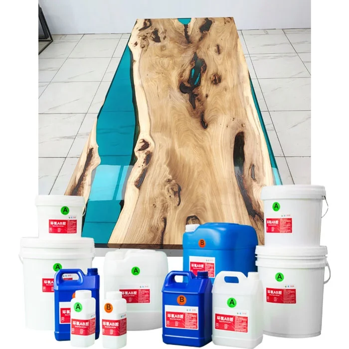 New Fashion Clear Epoxy Resin AB Glue for Art Dinner Wood Tables Casting Furniture