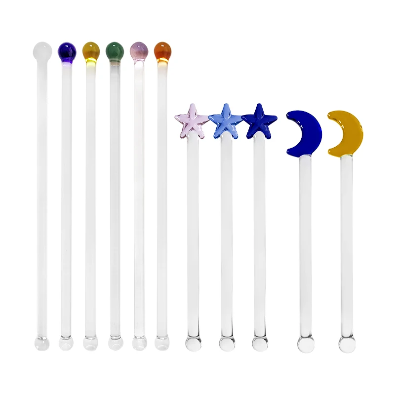 Eco-friendly High borosilicate Glass stirring rod with design Glass  Gingerbread man Glass Drinking straw Accessories