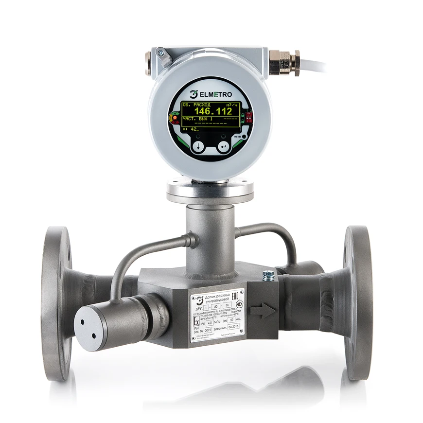 Factory price ultrasonic flowmeter for measurement of volumetric gas flow rate, HART certified