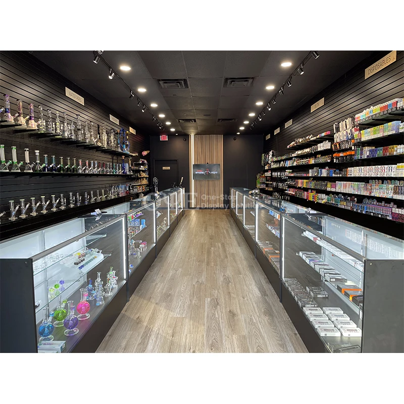 Оптовая продажа от производителя витрина из закаленного стекла для магазинов по продаже дыма