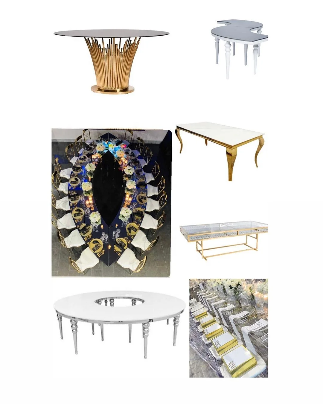 Wedding Furniture Supplies Modern Gold Chair and Table sweetheart wedding reception table