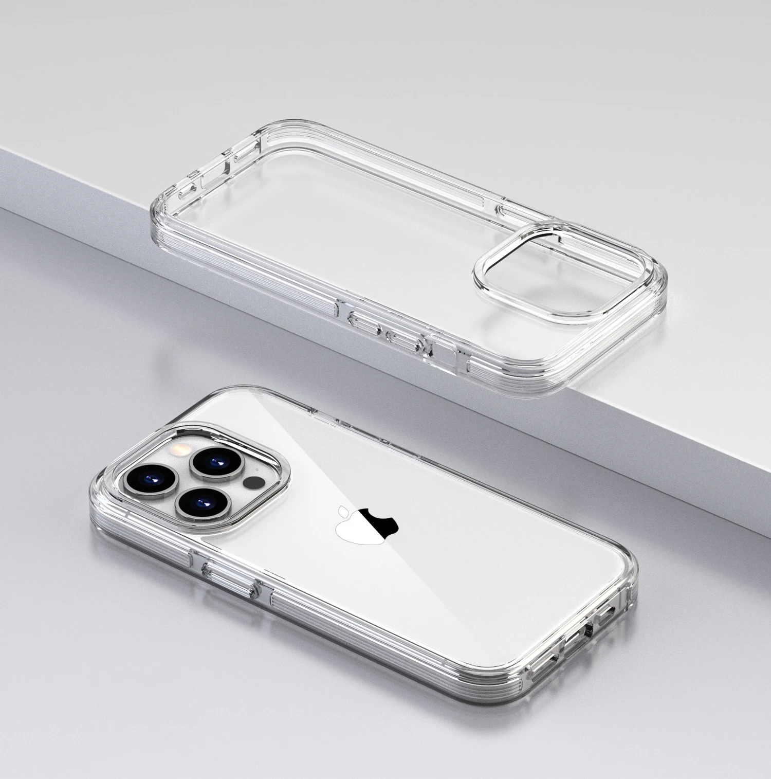 Crystal Clear Phone Case for iPhone 15 Pro Max Air Bag Dual Layers Clear TPU PC TPE Phone Case for iPhone 15 ultra plus