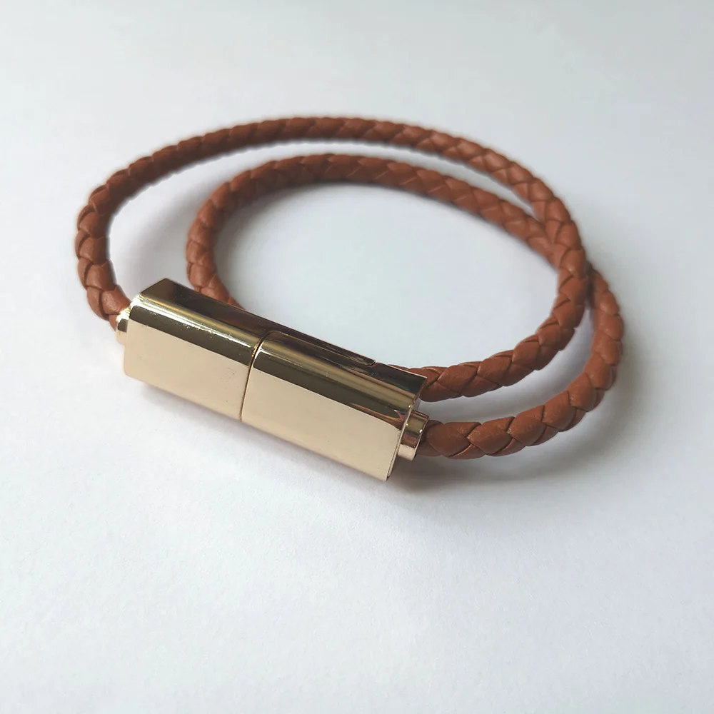 New Arrival Leather Braided Bracelet USB Cable Magnetic Cable For Samsung