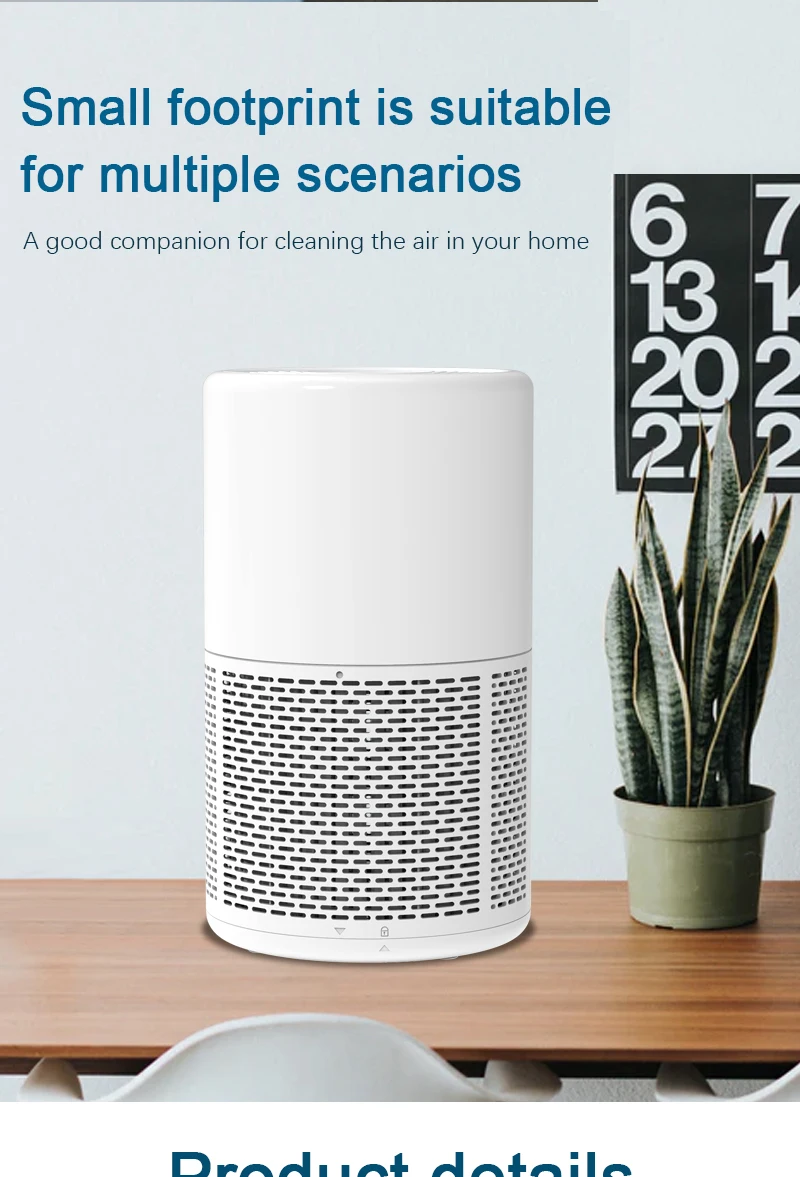 Compact and Quiet household touch screen air purifier with life time warranty  air purifier