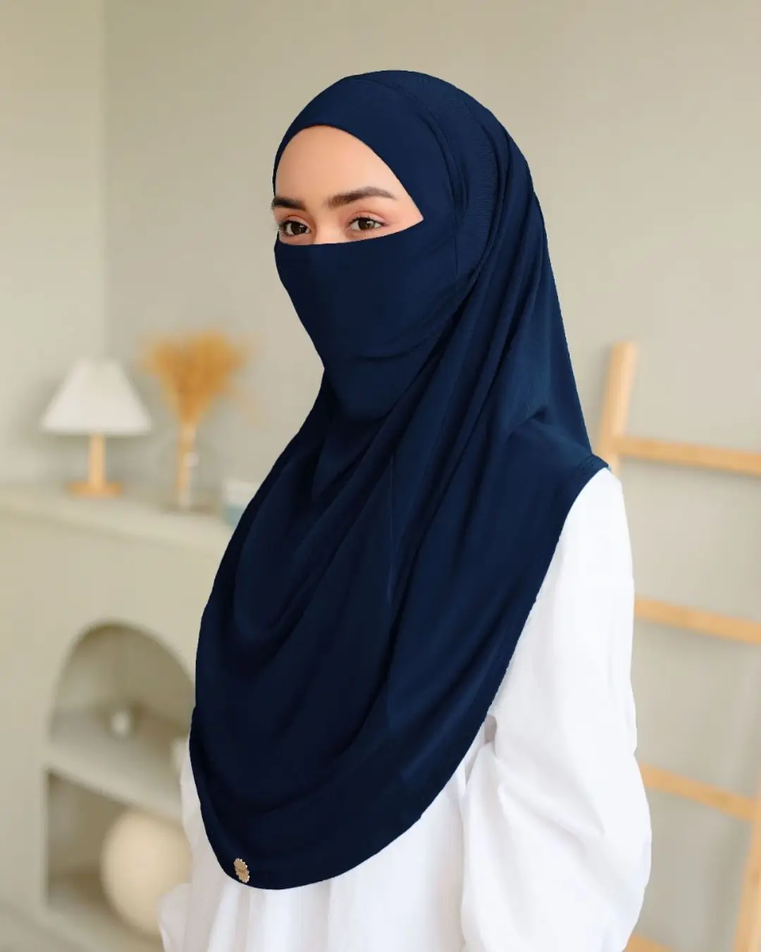 Custom Logo Premium Cotton Instant Hijab Malaysia Women Hijab Scarves 3 In 1 Instant Hijab