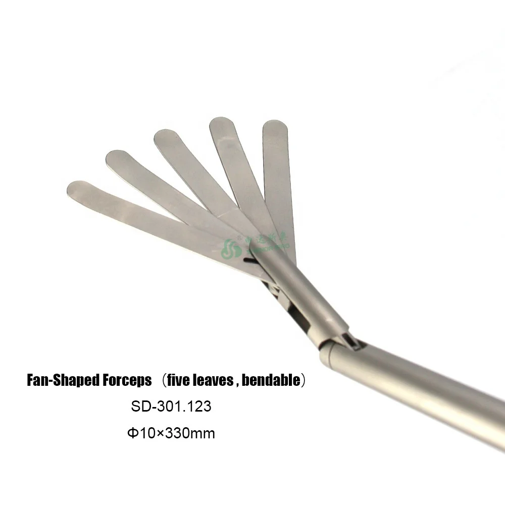 10mm Laparoscopic Flexible Fan Shaped Forceps Five leaves Bendable Forceps