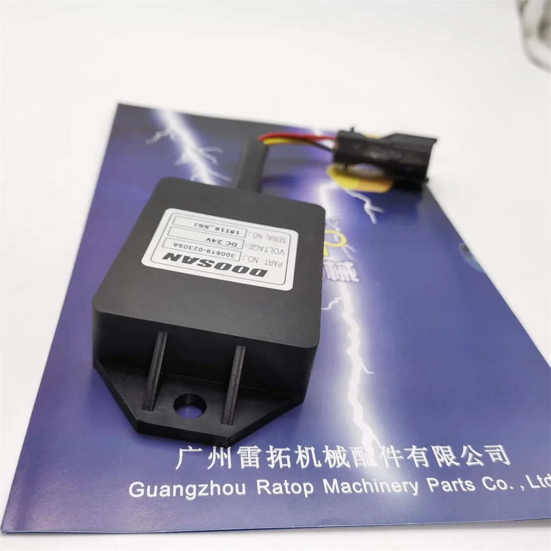 Original DX140 DX190 DX330 Excavator Parts 300619-02309A Electronic Timer Relay 300619-02309 30061902309