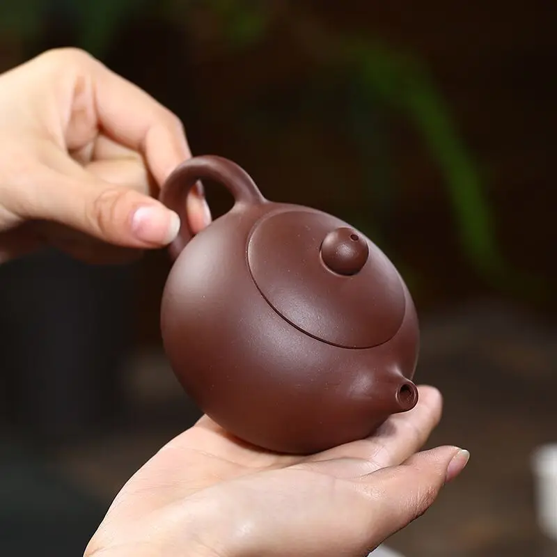 Chinese Yixing Handmade Xishi Hu Tea Pot Zisha Purple Clay Tea Pot