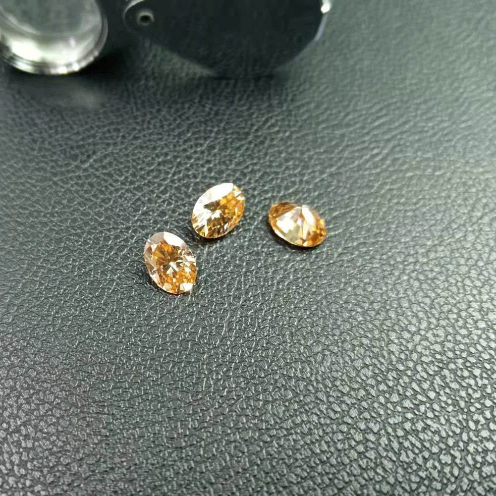 Jewelry Champagne Oval Stone DIY Moissanite Diamond Ring High Quality  Champagne 5*7mm Oval Cut Loose Moissanite