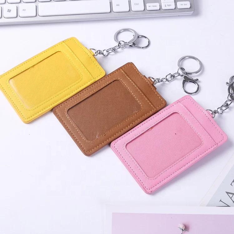 PU card holder with keychain