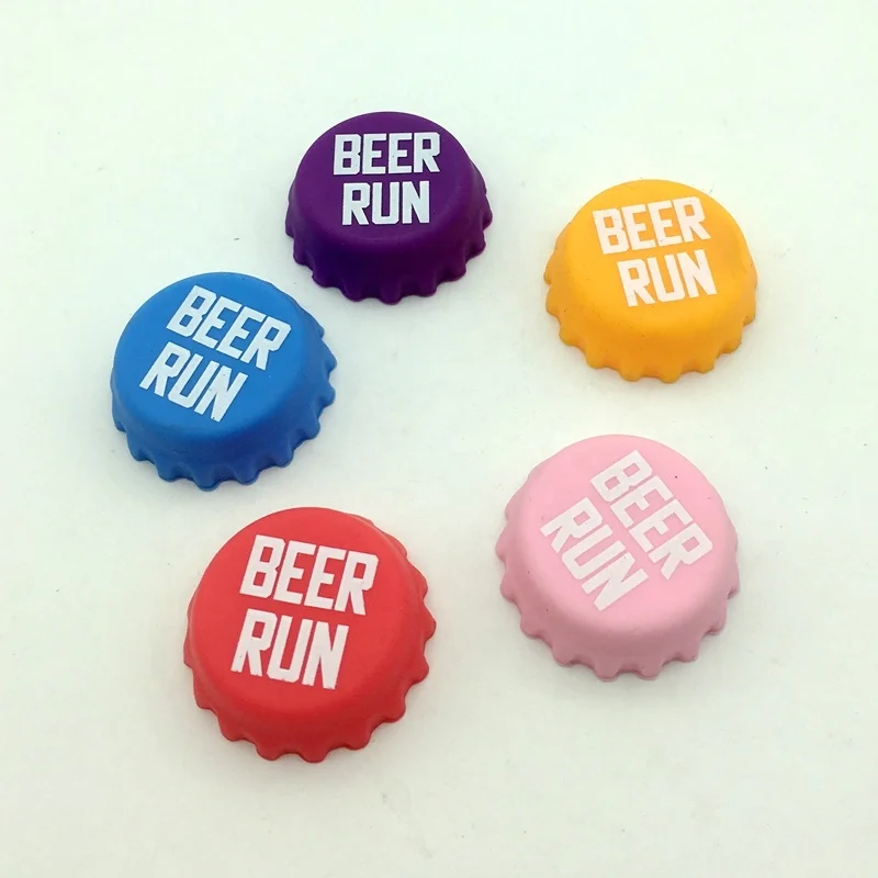 Silicone Crown Cap Beer Bottle Reusable colorful beer run caps