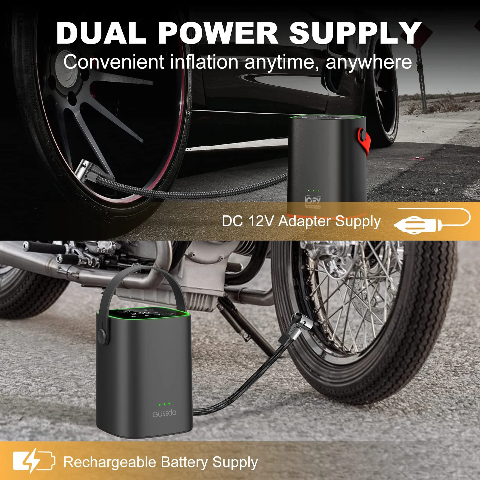 automatic digital Mini Portable car wheel cordless rechargeable car tyre inflator portable tire inflators electric air pump