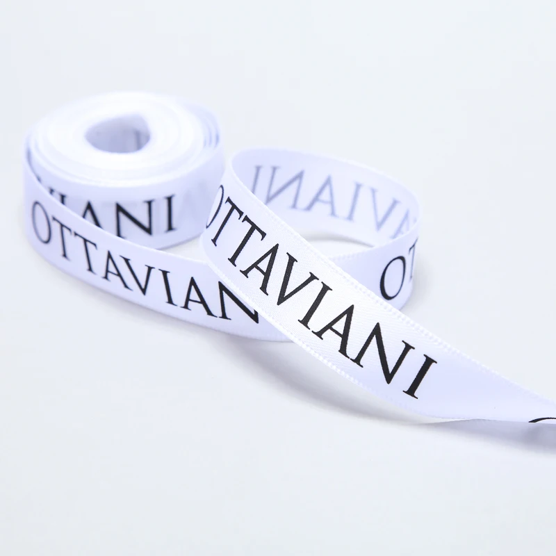 Customized ribbon custom ribbon with logo printed grosgrain ribbon satin colors decorative Christmas gift packing for box