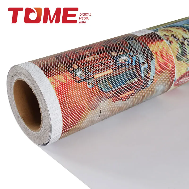 120g 140g one Way  Vision  For Printing car wrap vinyl one way vision  See Through Perforated Vinyl Window Film