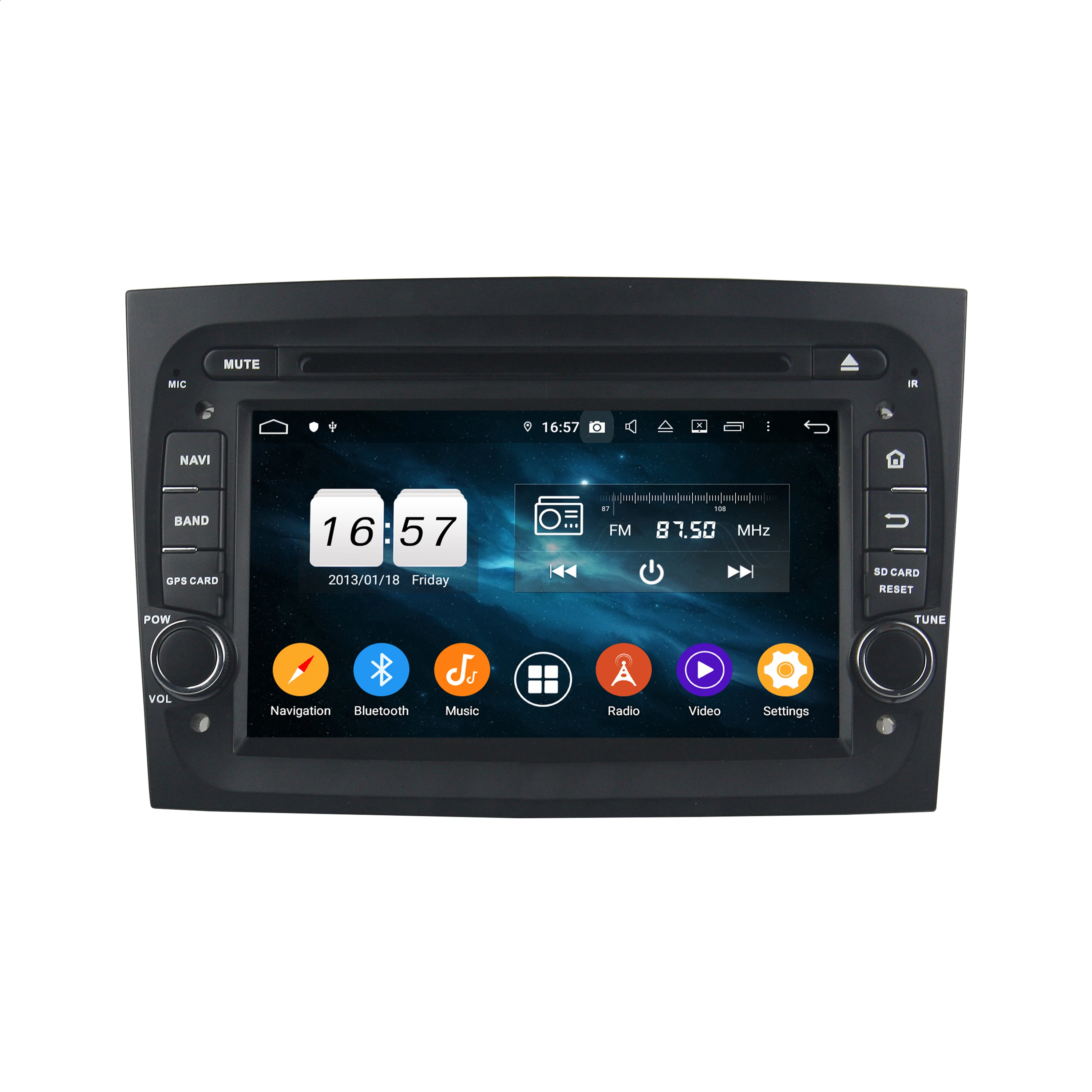 Android 10 Car Stereo 2 Din Head Unit for Fiat Doblo 2015-2018 GPS Navigation 7 Inch Touch Screen MP4 Multimedia Player Radio