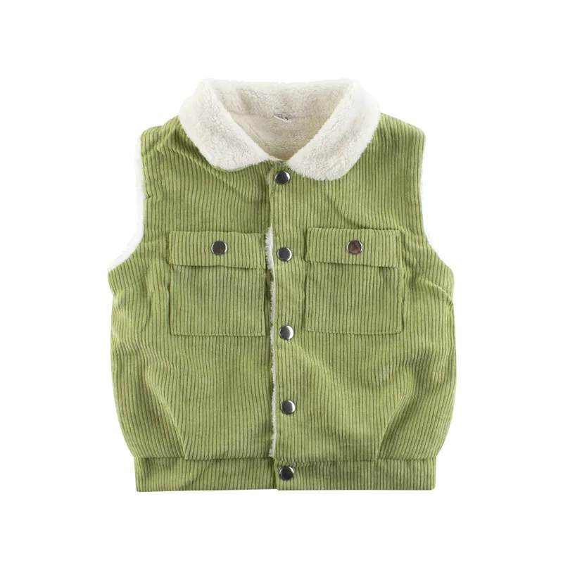 European and American winter kids thick vest coat all match warm outer