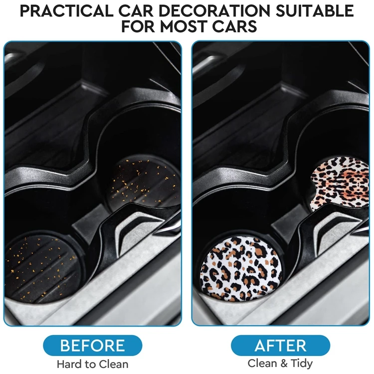 2.75inch White Round Waterproof Neoprene Blank Sublimation Car Coaster Cup Holder for DIY Coasters Crafts