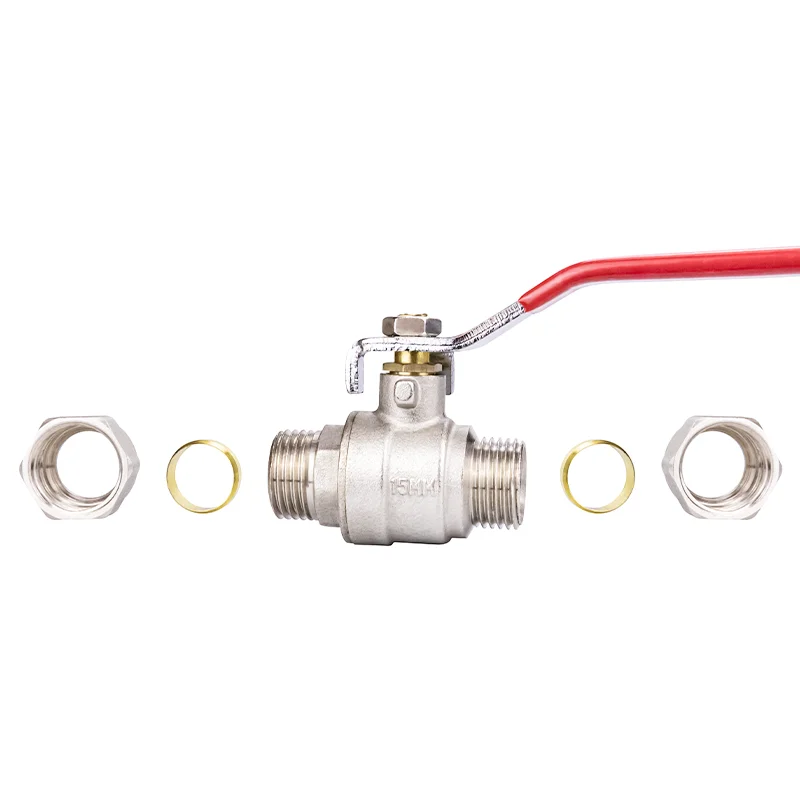 TMOK 15-42 mm Long handle Clamp Ring Joint Compression Fitting Brass Ball Valve