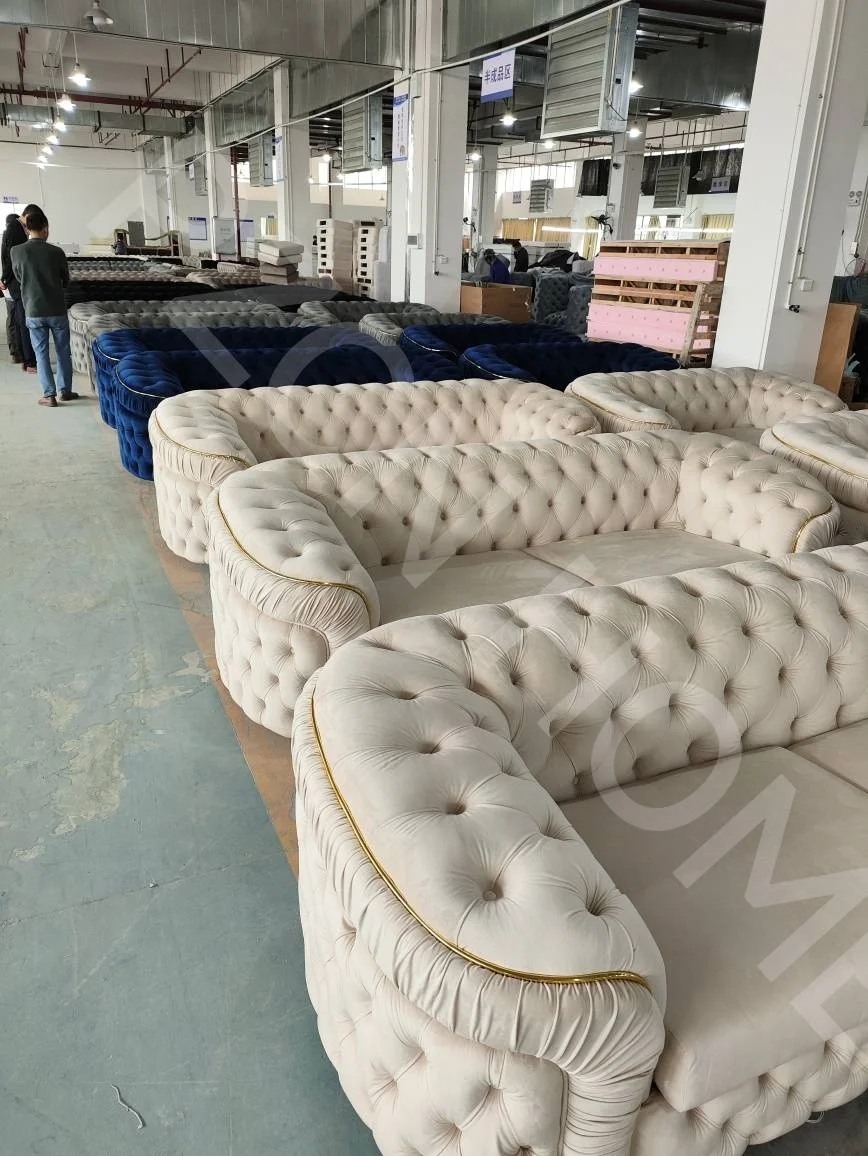 PZCN HOME modern design furniture brown fabric velvet sectional upholstery couch living room sofas for home use