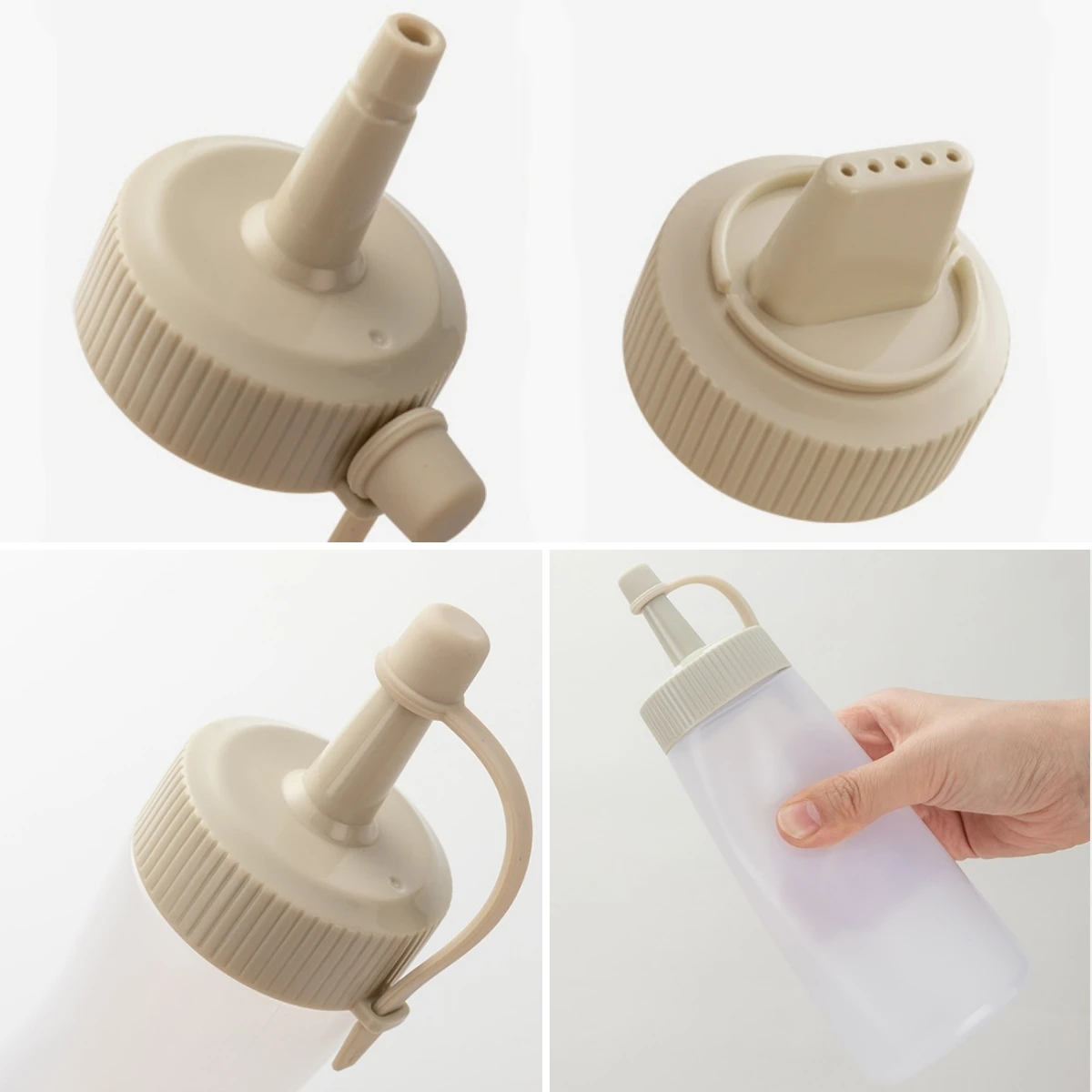 5 Hole 11.8oz 350ml Squeeze Condiment Bottles Nozzles Plastic Ketchup Mustard Sauces Olive Oil Bottle Kitchen Condiment Tool