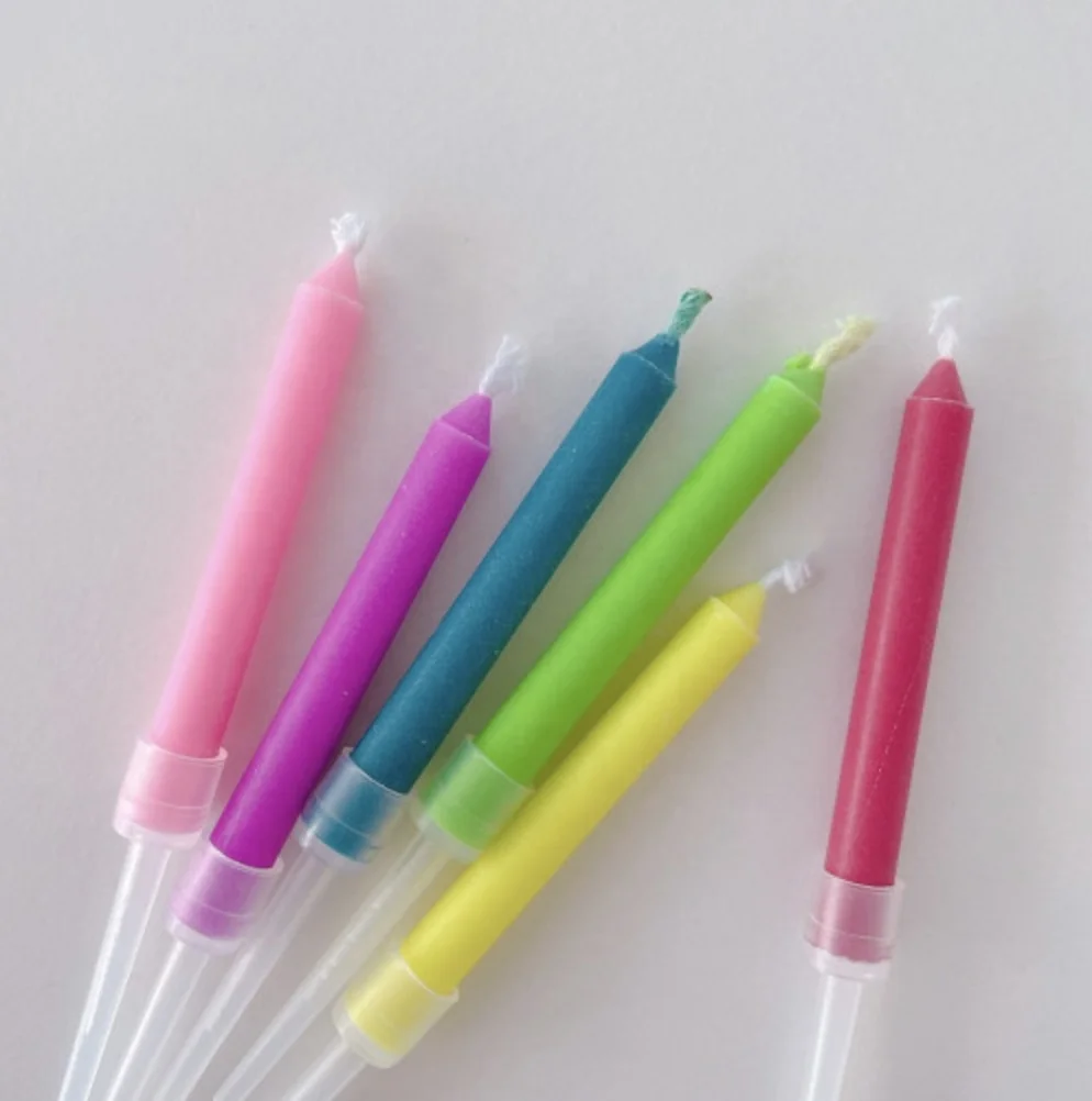 Custom Logo On-time Delivery Fantastic Six Multi Color Flame Candles Party Candle Birthday Candles