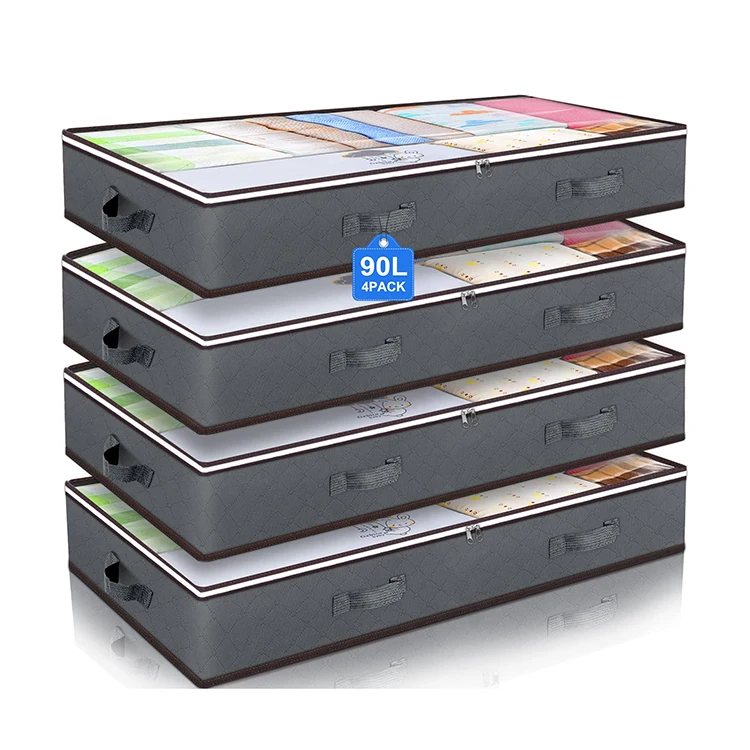 Under Bed Storage Containers, Closet Organizers and Storage Bins, Underbed Clothes Storage with Clear Window