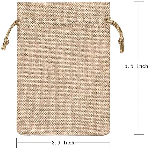 Jute Burlap Gift Bags Wedding Hessian Jute Bags Linen Jewelry Pouches with Drawstring for Wedding Party