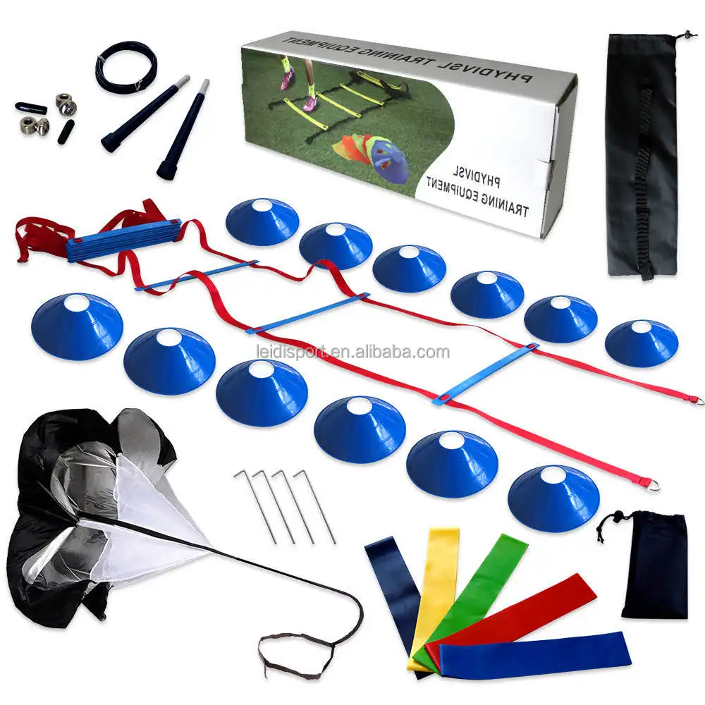 Custom Fitness Equipment Exercises Sports Speed Training Agility Ladder and Cones Set