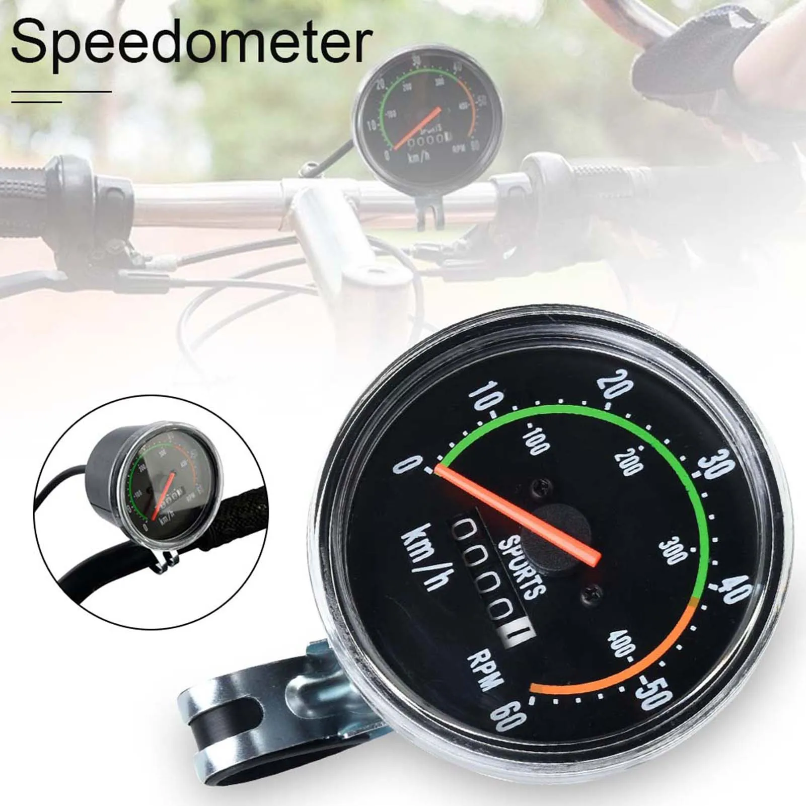 Bike Computer Wired Stopwatch Classic Old Style Analog Tachymeter Stopwatch for Outside Monitoring Cycling Speed MC889