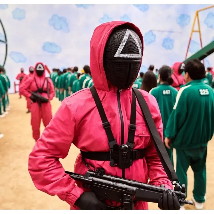 Cosplay Full Body One Piece Suit Halloween Costume Squid Game Jumpsuit with Belt G loves