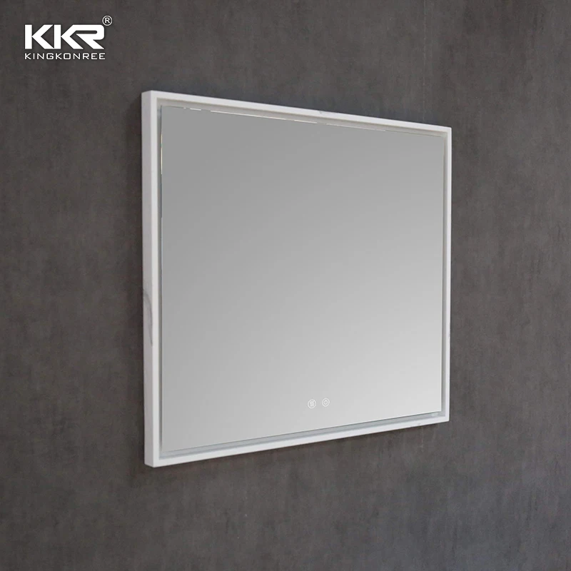 Интеллектуальный сенсорный экран светодиодные фонари триколор затемнение зеркало для макияжа висит Defog HD квадратный туалет Зеркало ванной комнаты