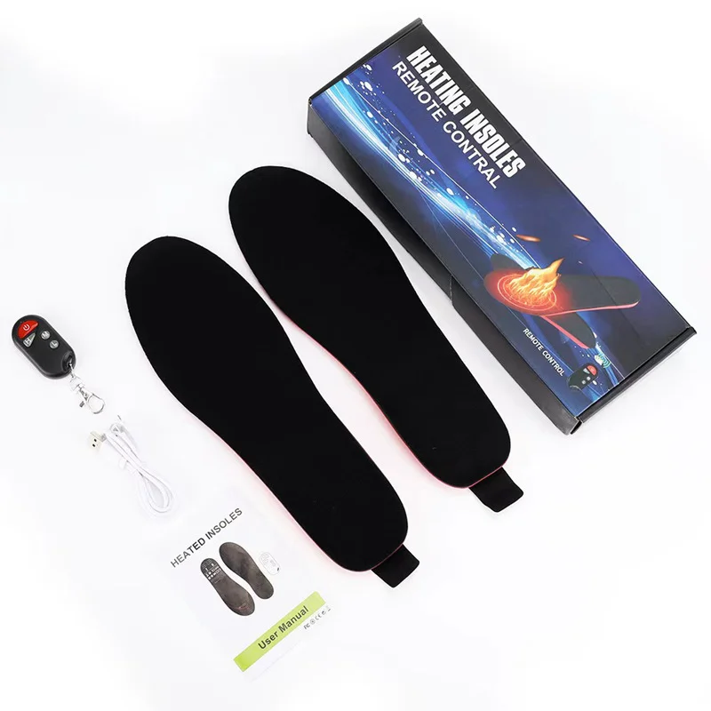 2024 Usb Smart Custom Winter Rechargeable Self-heating Warm Carbon Fiber Sports Foot Comfort Heated Shoe Insoles